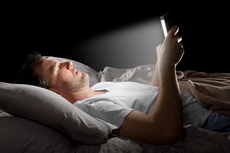 Blue light and technology in bed is a big cause of insomnia