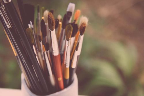 Paintbrushes can be used in Expressive Arts Therapy