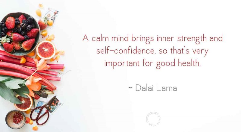 "A calm mind brings inner strength" quote by the Dalai Lama