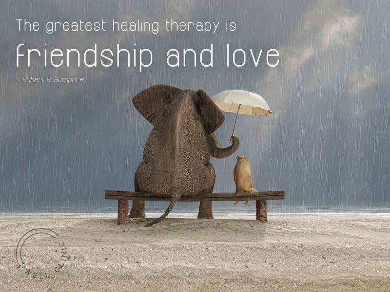 "The greatest healing therapy is friendship and love" quote